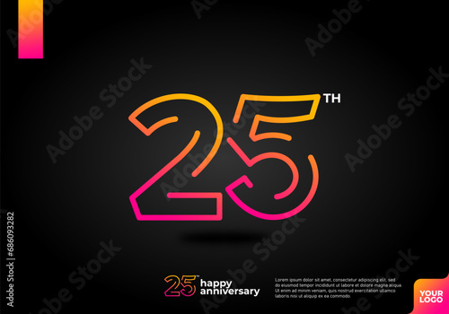 Number 25 logo icon design, 25th birthday logo number, anniversary 25