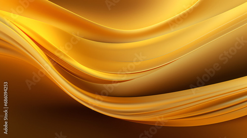 Abstract 3d golden wavy lines shape