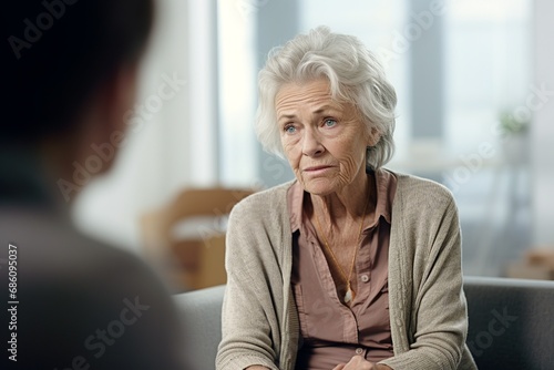 Seeking Solace: Elderly Woman's Therapy Session