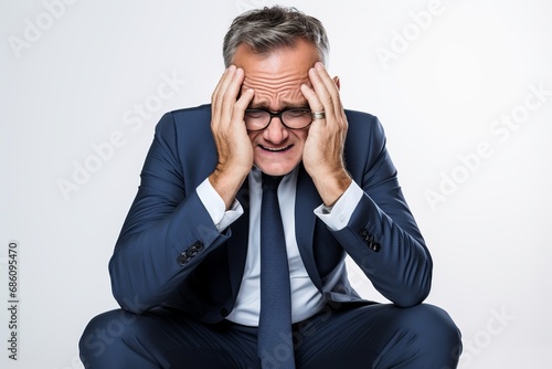 Frustrated Middle-Aged Man in Suit