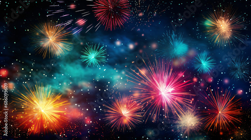 Abstract Background With Fireworks