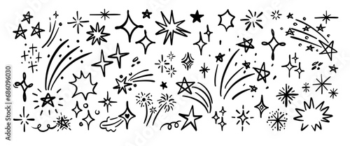 Hand drawn doodle vector set. Collection of cute hand drawn doodle.