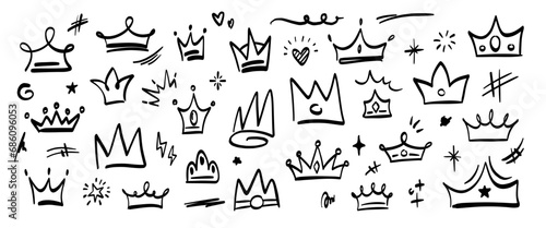 Hand drawn doodle vector set. Collection of cute hand drawn doodle.