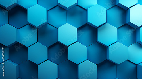 Abstract blue 3D hexagon geometric