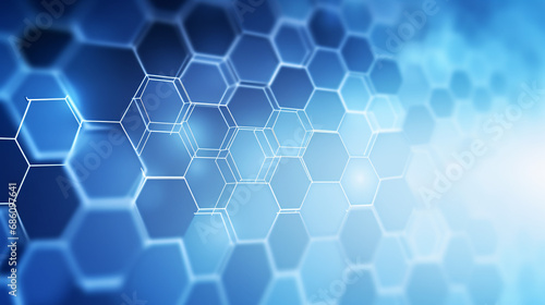 Abstract blue and white hexagon background