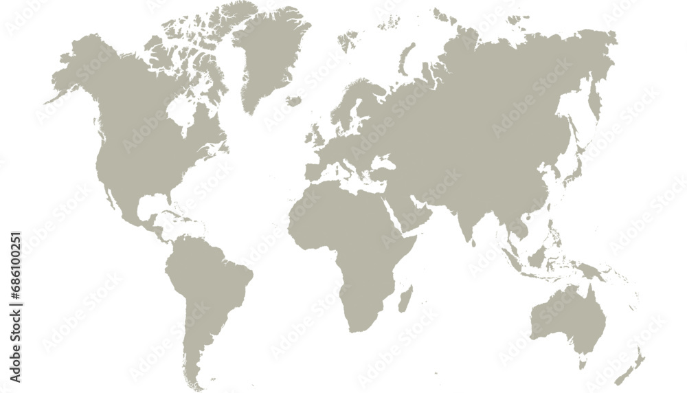 Fototapeta premium World map. Silhouette map. Color modern vector map 