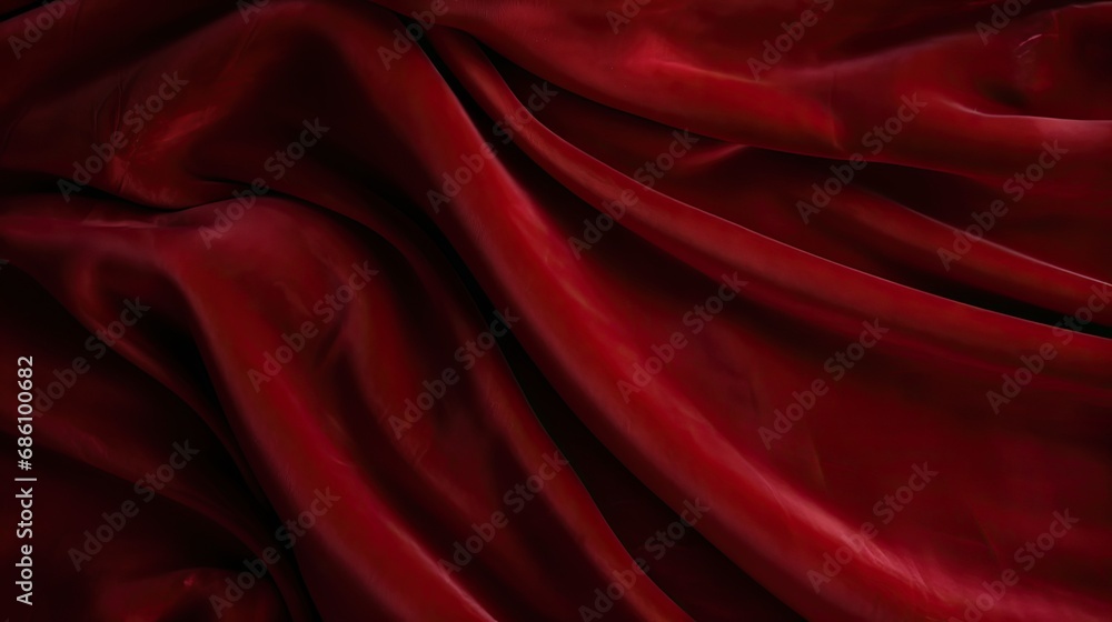 Rippled red satin fabric. Velvet texture background. Ai generative Rippled red satin fabric. Velvet texture background. Ai generative