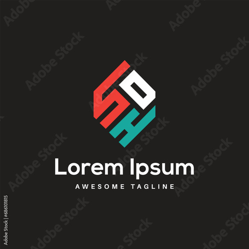 SOH Letter Logo Design Free Icon