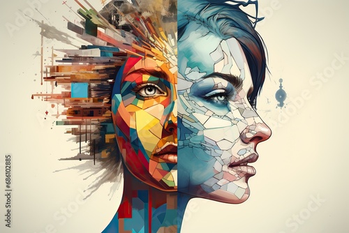 A Kaleidoscope of the Mind: A Vibrant Depiction of Split Personality Disorder