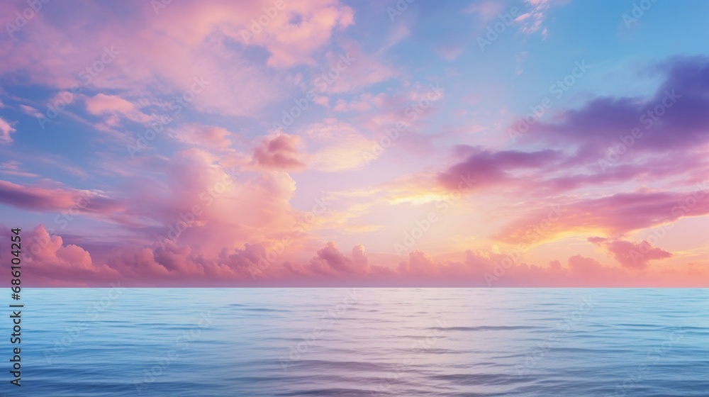 a coastal sunset, blending hues of coral, lavender, and indigo over the horizon.