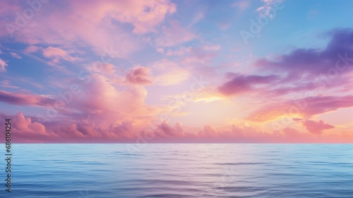 a coastal sunset, blending hues of coral, lavender, and indigo over the horizon. © Ahmad