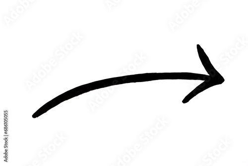 Arrow drawn with black marker on white background