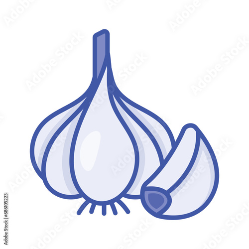 An amazing icon of garlic, food ingredient, garlic clove