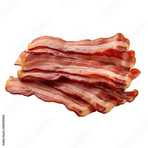 Beautiful strips of bacon, cut out - stock png.