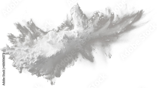 Abstract white snow explosion  cut out - stock png.