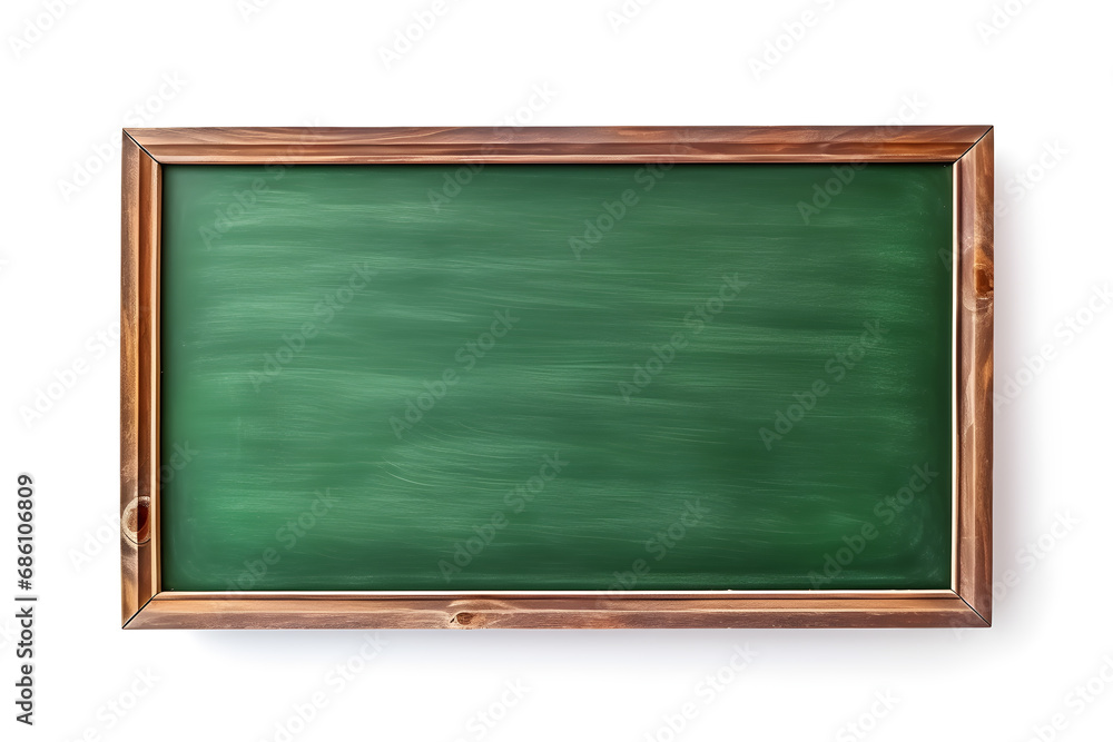 blank green chalkboard on a white background, education and commercial concept, text space. blank green chalkboard on a white background, education and commercial concept, text space.