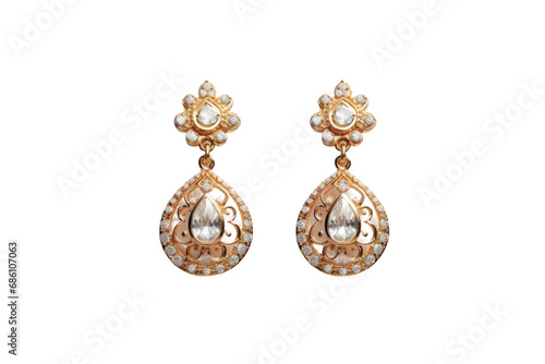 Timeless Elegance: Enhance Your Style with the Perfect Pair of Earrings Isolated on a Transparent Background