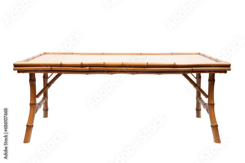 Eco-Chic Elegance: Enhance Your Office with the Perfect Polished Bamboo Desk Isolated on a Transparent Background
