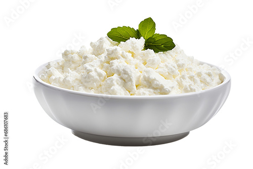Wholesome Cottage Cheese Isolation on a transparent background