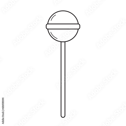 Hand drawn Kids drawing Cartoon Vector illustration lollipop on stick Isolated on White Background