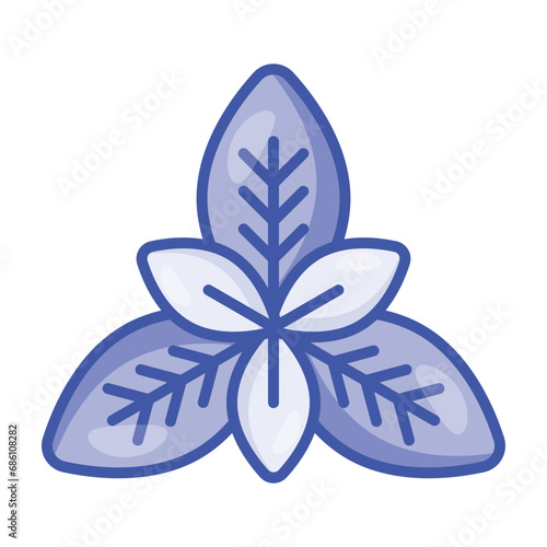 Fresh basil leaves vector design, isolated on white background