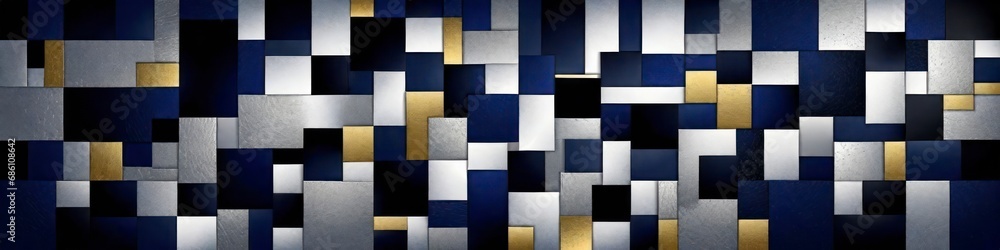Abstract banner 3D glossy metallic background of geometric shapes Abstract banner 3D glossy metallic background of geometric shapes
