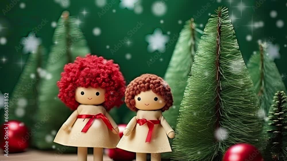 dolls and christmas tree and gifts dolls and christmas tree and gifts