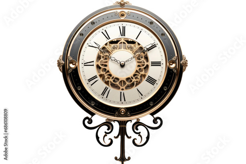 Classic Charm: The Timeless Elegance of Your Luxury Wall Clock Isolated on a Transparent Background