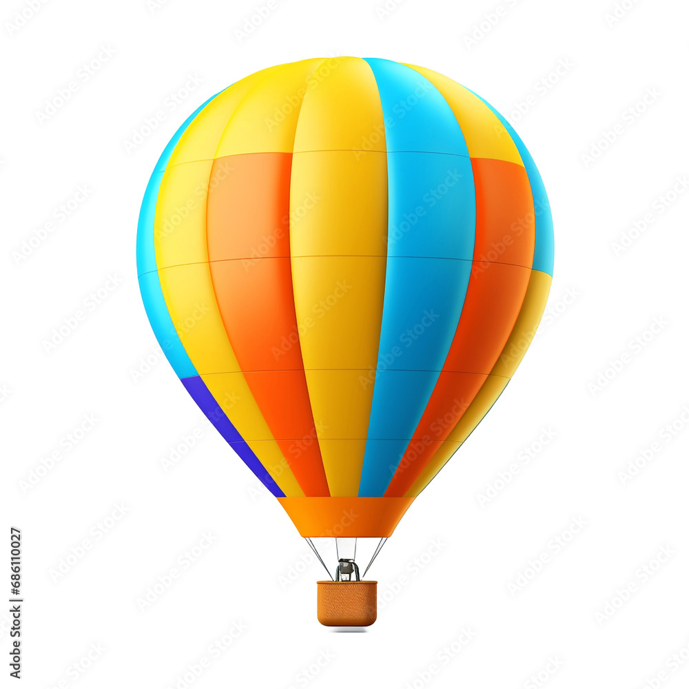 Fototapeta premium 3d Air Balloon isolated on transparent background