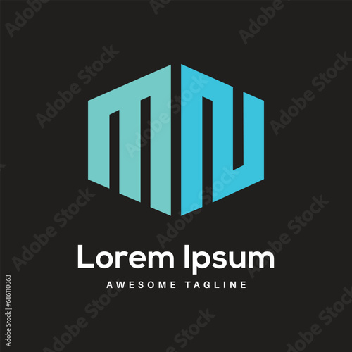 MN letter logo design