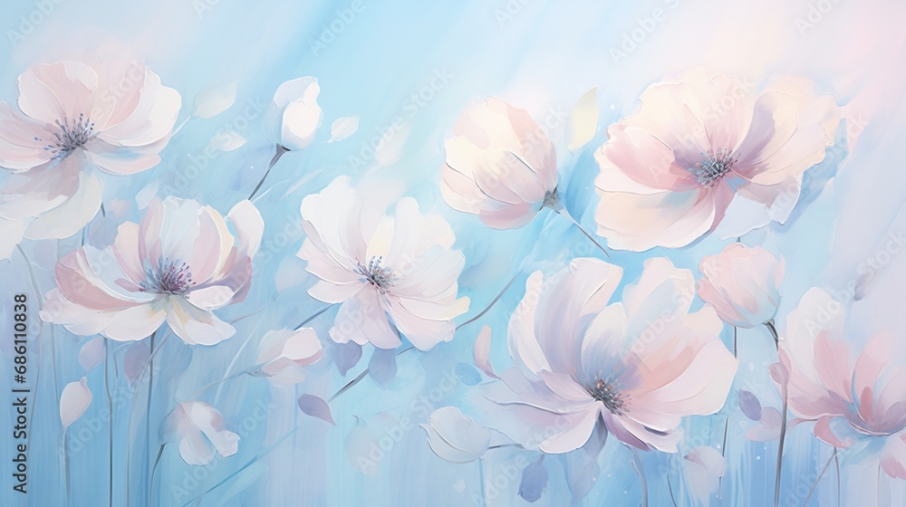 Watercolor flowers background for graphics use. Created with Ai