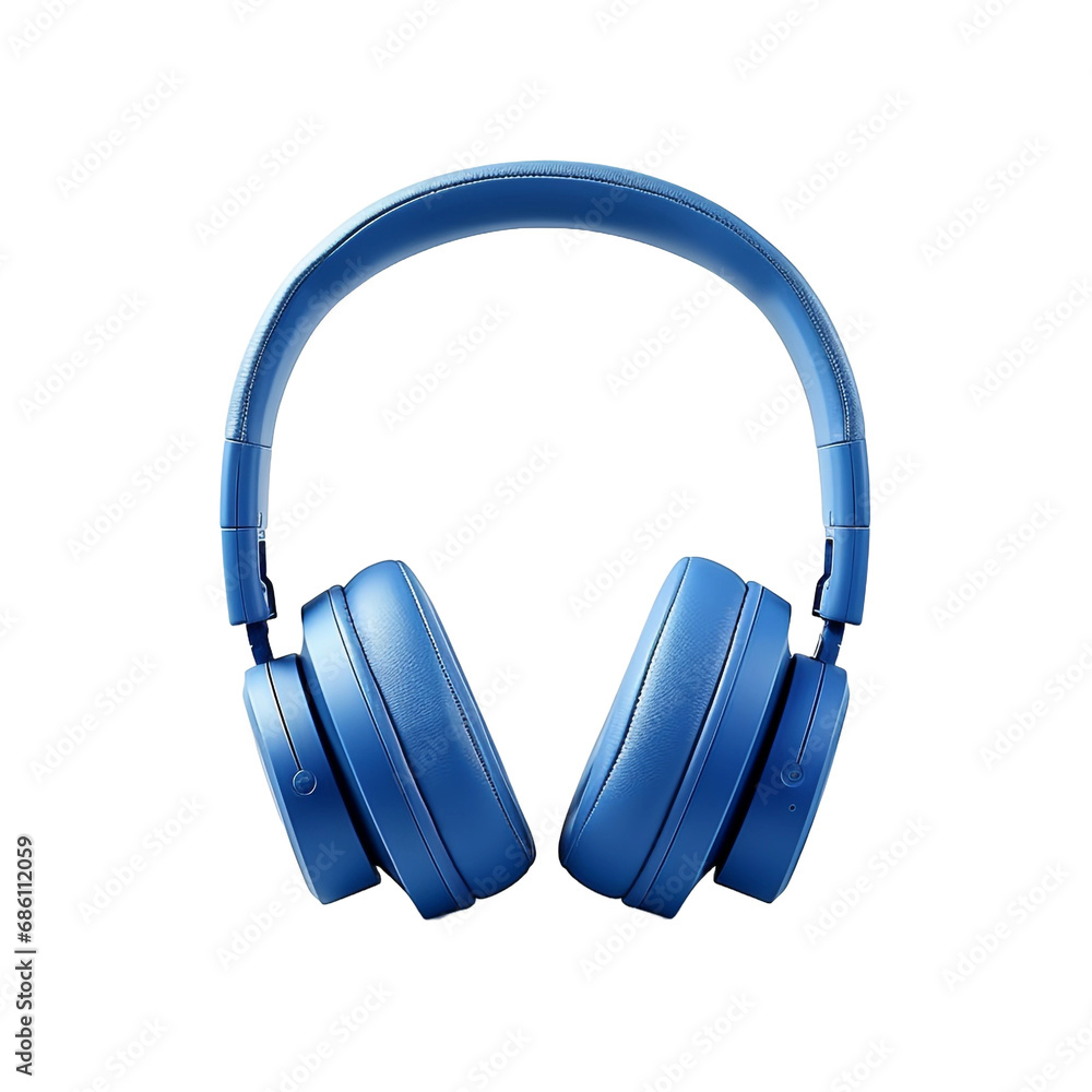 3d Blue Headphones isolated on transparent background 3d Blue Headphones isolated on transparent background