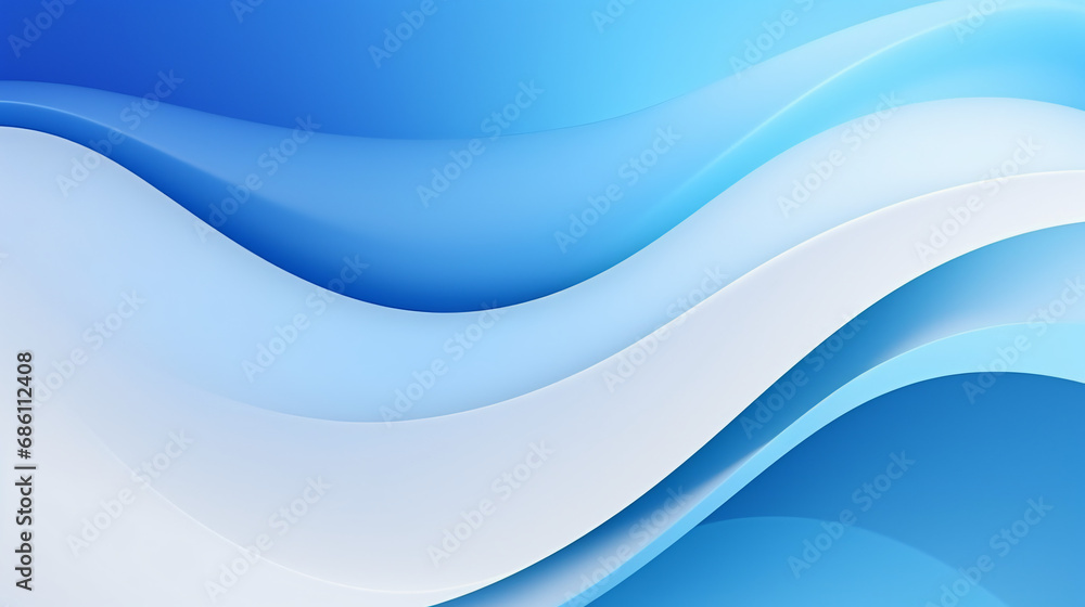 Abstract smooth white and blue curve background