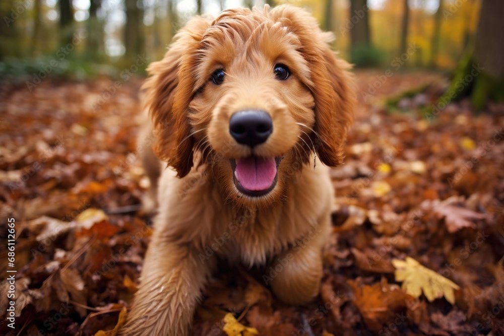 Meet Your New Best Friend: Multigen Goldendoodle Puppy - Happy Dog with Golden Retriever and Poodle Heritage