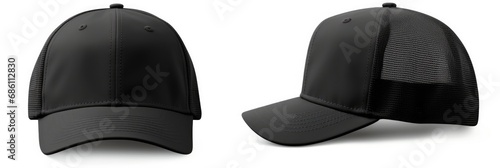 Black Trucker Baseball Cap for Sport & Truck Drivers - Isolated on White