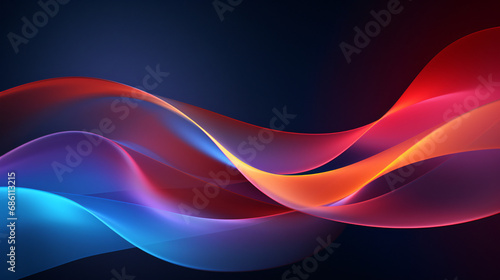 Abstract wavy lines connecting futuristic background