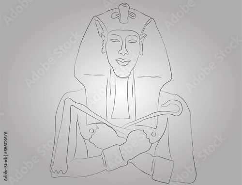 Portrait of the Egyptian king Pharaoh Echnaton