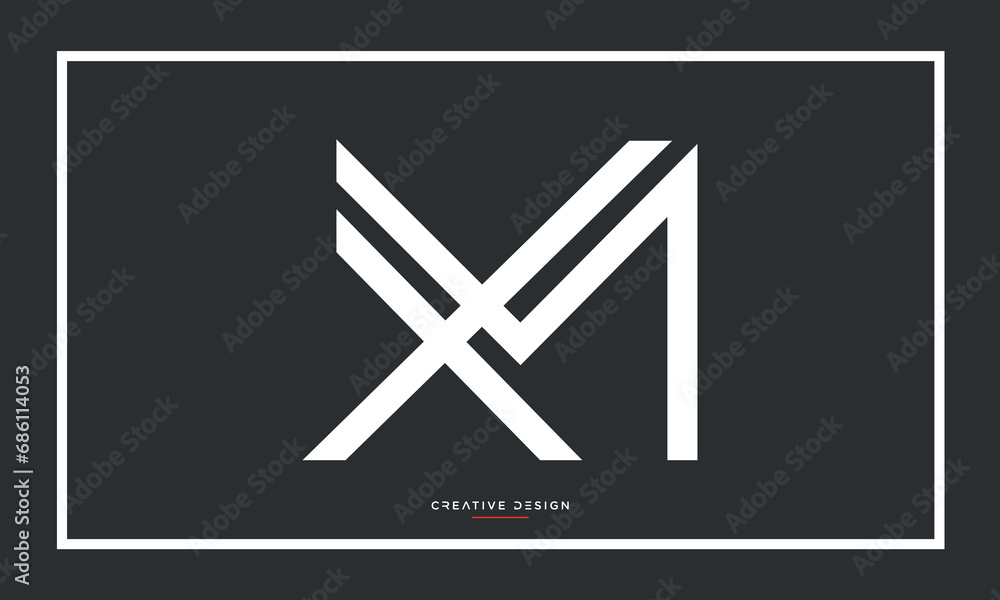XM or MX Alphabet letters logo monogram XM or MX Alphabet letters logo monogram