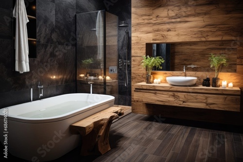 A MODERN ELEGANCE AND LUXURY WOODEN BATHROOM DESING