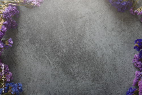 Dried flowers laid out on the table