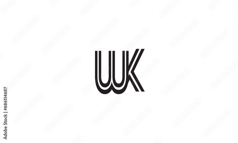 WK, KW , W ,K, Abstract Letters Logo Monogram WK, KW , W ,K, Abstract Letters Logo Monogram
