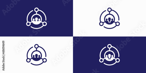 People group business connection vector logo design