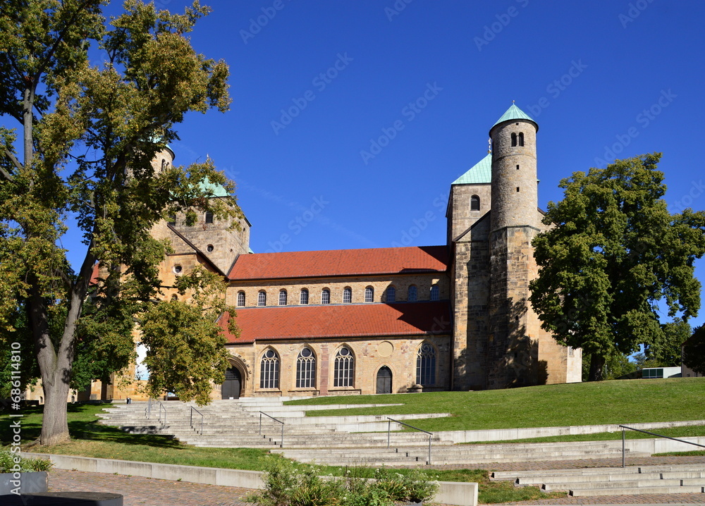 Historical Church in the Old Town of Hildesheim, Lower Saxony