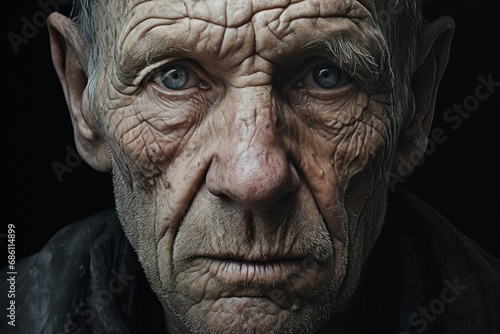 A Portrait of Aging: The Weight of Emotional Struggle © Nethmi
