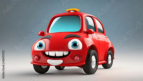 red talking cartoon character car