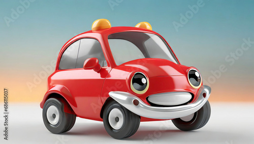 red talking cartoon character car