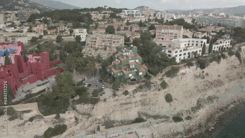 Edificio de Calpe a vista de drone Edificio de Calpe a vista de drone