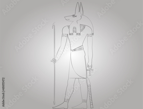 Pictogram illustration of the Egyptian God Anubis