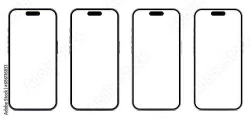 4 modern vector mobile phones