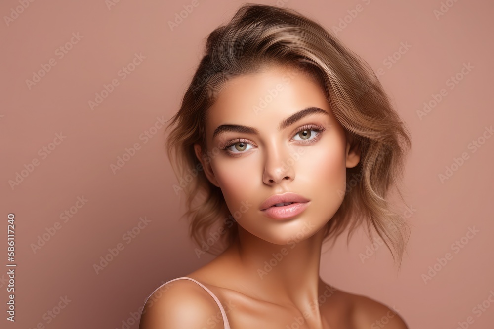 Portrait of beauty woman with perfect healthy glow skin facial Portrait of beauty woman with perfect healthy glow skin facial